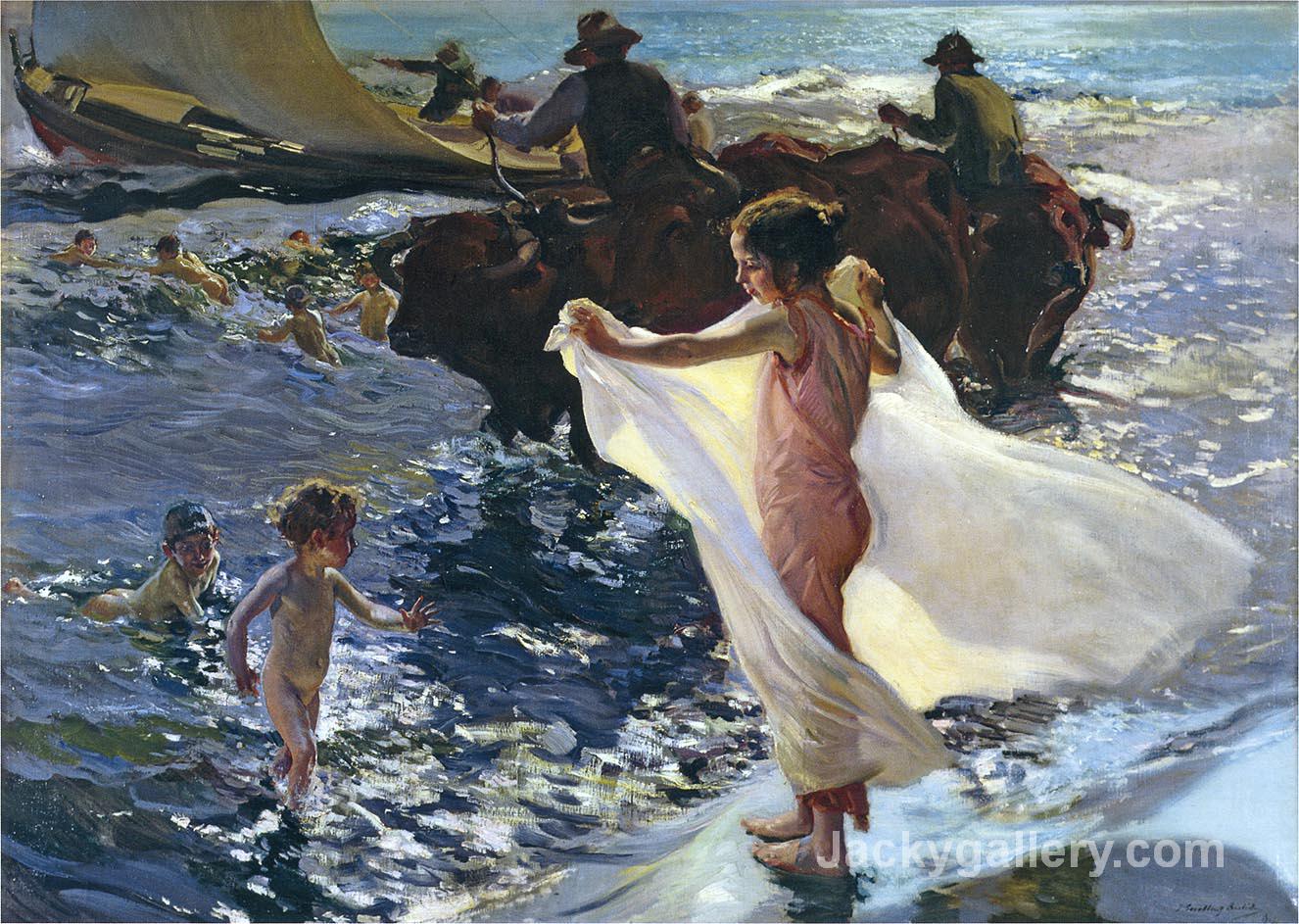 The bathing hour by Joaquin Sorolla y Bastida paintings reproduction